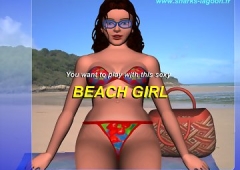 Beach Nymph: Выеби пляжную нимфу огромным дилдо