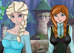 Elsa x Fap Frost: Эльза делает глубокий  минет